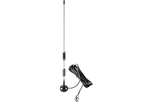 AEDIKO Police Scanner Antenna HF VHF UHF 20-1300MHz BNC Male Magnetic Base for Police Radio Scanner Handheld Ham Radio