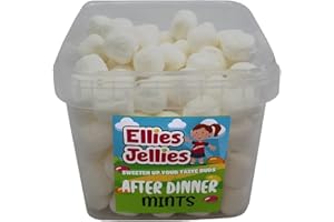 Ellies Jellies, After Dinner Mints, 580g Square Tub, White, Crumbly Texture, Mints, Refreshing