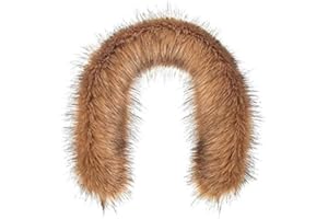JIUJ Faux Fur Trim For Hood Replacement - Like Real Fur - Buttons Included, 60cm | 70cm | 80cm eige Fox