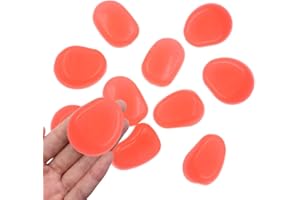 QTTLLI 10 x 4,5 cm große, leuchtende Kieselsteine, leuchtet im Dunkeln, dekorative Steine für Garten, Weg, Gehweg, Hof, Aquarium, Orange