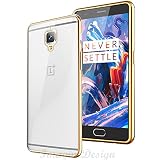 WOW Imagine™ Premium Transparent 0.3mm Flexible TPU Crystal Clear Silicon with Electroplated Edges Soft Corner Full Protection Back Case Cover For One Plus 1+3 OnePlus 3 / OnePlus 3T Soft Gold - (Transparent with Golden Edges) RS.229 (77.00% Off) - Amazon