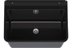 QLS Lavandino interno esterno giardino garage cantina lavanderia officina 3 colori (nero)