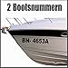 Produktbild 2 x amtliche Bootsnummern/ Bootskennzeichen aus seewasserfester Hochleistungs Klebe Folie, viele Farben & Schriften zur Auswahl + gedruckte Montageanleitung von "myrockshirt", Lieferung erfolgt aus Deutschland innerhalb von maximal 48 Stunden, versichert mit Trackingnummer in einem stabilen Versandkarton/Versandtasche, waschanlagenfest, Profi-Qualität