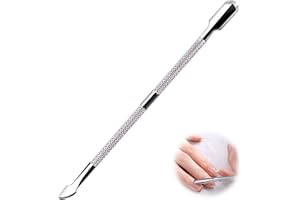 UHELTOSLY Edelstahl Doppelend Nagelhautschieber, Profi Cuticle Pusher für Maniküre,Metallspatel für Maniküre, Pediküre(sliver)