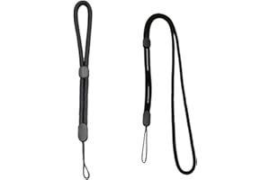 CWPFVQA 2 Cordons Noirs Pour Téléphone Portable, Dragonnes Réglables, Tressés Et Rétractables - Accessoires De Sac À Dos Pour Téléphones, Appareils Photo, Bouteilles D'Eau