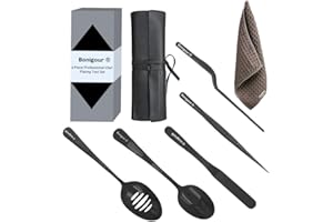 Bonigour Beschichtungswerkzeug, kulinarisches Set, 6-teiliges professionelles Koch Beschichtungswerkzeug-Set, Koch Beschichtungsutensilien, Spatel, Pinzette für moderne Küche, Lebensmittelkunst,