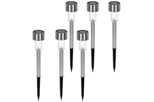 AKTIVE 61561, Pack de 6 Balizas de jardín solares Led, Estaca solar led, Luz continua entre 6 y 8 horas, Impermeable, farolas estacas solares, luces solares led exterior