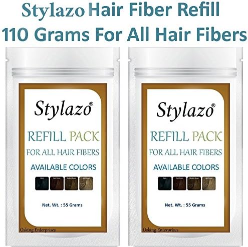 Stylazo Natural Keratin Hair Building Fiber Refill For Hair Loss 110 (Natural Black )