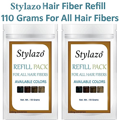 Stylazo Natural Keratin Hair Building Fiber Refill For Hair Loss 110 (Natural Black )