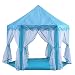Produktbild GuSTX Spielzelt Kinderzelt Kinderzimmer Spielhaus für Mädchen Prinzessin Schloss Zelt Kinder Spielzelt Pop up Kinderspielzelt Innen und Draußen Spielen Zelt (Blau)