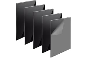 AETHERAURORA 5 Hojas de Metacrilato Negro con Película Protectora 20x30cm, 2mm Brillante y Irrompible, Resistente y Fácil de Cortar Ideal para Marcos de Fotos, Manualidades y Decoración, Alternativa al Vidrio