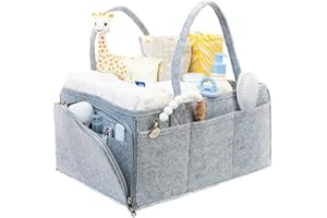Copiel Przenośna Organizer na Pieluchy, Filcowa Torba z Wymiennymi Przegródkami na Stolik, dla Niemowląt, z Gryzakami, Śliniaczkami, Koszem