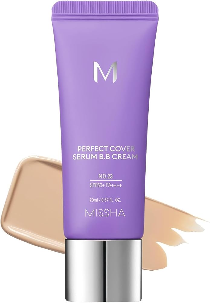 MISSHA Yaşlanma Karşıtı Bakım ve Aydınlık Görünüm Sunan M Perfect Cover Serum BB Cream SPF50+/PA++++ No:23