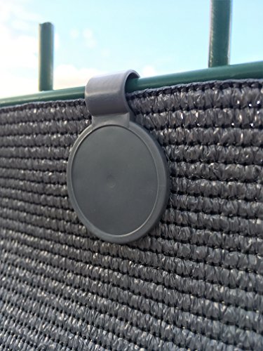 20 clips de fixation traités anti-UV pour brise vue de 90 à 350g/m2 (Vert) (Lot de 60 pièces, Gris Anthracite)