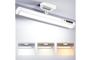 Moslumin Lampe Detecteur de Mouvement Interieur, 4000mAh Lumiere Murale Sans Fil Rechargeable USB, Barre Lumière Magnetique, Reglette LED Cuisine a Pile pour Tableau, Placard, Armoire, Salle de Bain