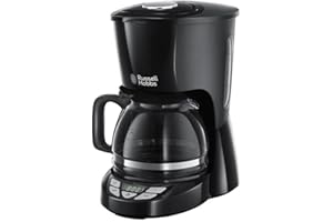 Russell Hobbs Macchina Caffè Americano - Timer Digitale, Con Filtro per Estrazione e Aroma Ottimali - Max 10 tazze; Caraffa in Vetro da 1.25 L; Piastra riscaldante; Antigoccia; TexturePlus 22620-56
