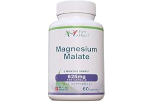 A TO Z PURE HEALTH Magnesium Malate Capsules | High Absorption, Premium Magnesium Malate 625mg Supplement | 60 Easy to Swallow Capsules (2 Months Supply) | Supports Energy Levels, Heart Health, Muscle Function | UK Made