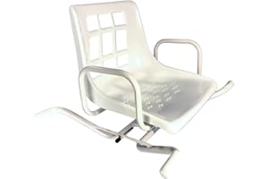HEALTH MEDICAL FAB Sedia Girevole per Vasca da Bagno per Anziani e disabili- Seduta con Schienale e Braccioli – Sedile con Manopola per Ruotare