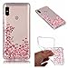Produktbild Everainy Kompatibel für Xiaomi Redmi 5 Plus Hülle Silikon Durchsichtig Gummi Muster Neu Cover Hüllen für Xiaomi Redmi 5 Plus Handyhülle Stoßfest TPU Stoßstange Transparent Schutzhülle (Pinke Blume)