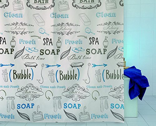 Designer Duschvorhang SPA 180x180 cm incl. Ringe Vorhang