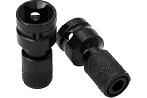 VEHMNTY 2 Stück Schlagschrauber Adapter 1/2 auf bit 1/4 Schlagratschenschlüssel Bit Adapters Stecknuss Adapter Set Schnellspann-Konverter Zubehör für Schlagratschenschlüssel, Schraubendreher-Bit-Halter