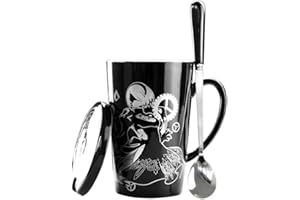damdos Kubki do kawy Nier Automata Cosplay 2B 9S Kubek do kawy Ceramiczne Kubki z Lid Daily Drink Tea Milk Coffee Glass (12 Oz)