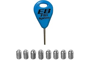 E8 Fin System - Pack de 1 Llave para Quillas, Aletas de la Tabla de Surf y 8 Tornillos de Aleta de Acero Inoxidable - Accesorios Tabla Surf