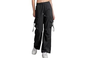 vittorio y Pantaloni Cargo Donna Vita Alta Pantaloni Baggy con Tasche Pantaloni Larghi Donna Streetwear Casual
