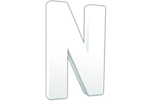 Décopatch AC713C - Un support en papier blanc mâché 3x13,5x20,5 cm, Lettre N