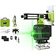 SUNRISE Multifunctional 3D 12 Lines Laser Level 3° Self-leveling Machine, Leveling Tool with Vertical Horizontal Tilt Lines,with 2 Rechargeable Battery,Ruler for Wall Floor Ceiling (3D 12 Lines)