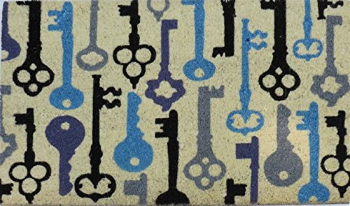 GIFTCOMPANYITALY OGGETTI IDEE DESIGN Zerbino Chiavi, Cocco e PVC, Colorato, 75x1.5x45 cm