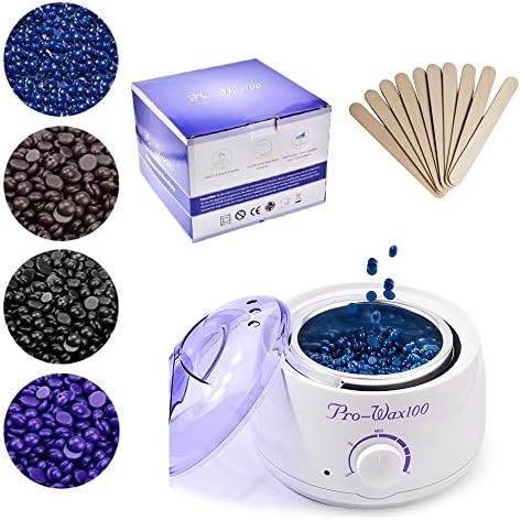 Professional Fast Wax Warmer,MALLCROWN Electric Wax Heater Hair Removal Waxing Kit with 4 Different Flavors Hard Wax Beans,10 Wax Applicator Sticks