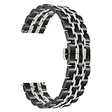 TRUMiRR 22mm Schnellwechsel Armband Edelstahl Schmetterling Gürtelschnalle für Samsung Gear 2 R380 R381 R382, Getriebe S3 Classic Frontier, Moto 360 2 46mm, ASUS ZenWatch 1 2 Herren, Pebble Time, LG