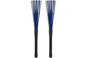 NO BRAND 2 Farben Drum Brush Jazz Drum Brush Stick Rod Kunststoff Drum Stick Fork Generic 1 Paar Jazz Drum Brush Retractable Drum Stick Music Percussion Balance Set Zubehör (blau)