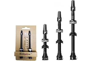 JFOYH Lot de 2 valves tubeless – 45/65/85 mm Presta en Aluminium 7075 avec obus démontable, anodisées Noir & Rose | pour vélos de Route, Gravel & VTT