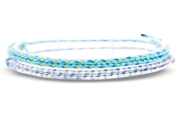 2x bracelet de cheville set pour hommes et femmes - boho hippie - accessoires de plage et de festival - fabriqués à la main - 100% coton écologique, imperméable et ajustable (Blanc & Jaune) (Bleu Set)
