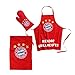 Produktbild FC Bayern München Rekord Grillmeister BBQ Grillset 3 teilig, Schürtze, Handtuch, Handschuh FCB