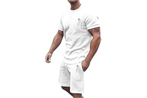 Fulidngzg Completo Uomo Sportivo 2 Pezzi Estivi Corti Larghi Tuta Estiva Elegante Casual Tute da Ginnastica T Shirt Manica Corta Maglietta + Pantaloncini Set Leggera Cotone Completi Sportivi