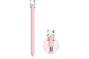 NIUTRENDZ Coque en Silicone Vache Mignon pour Apple Pencil USB-C Housse de Protection Skin Apple Pencil (USB-C) Accessoires [Apple Pencil (USB-C), Rose]