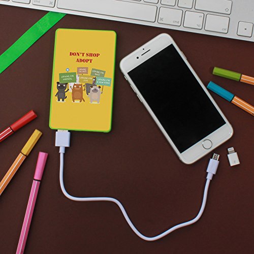 BeCool Bater  a Externa Power Bank 4000 mah Verde   Gratis 1 Cable USB-MicroUsb  Android  y Adaptador Lightning  Apple   Adopta Animales