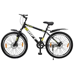 Vesco Drift 26 Inch 26T Single Speed Cycle-18 Frame, Semi Fitted Road Bike (Black Yellow) Ideal for Men, Women and Adults