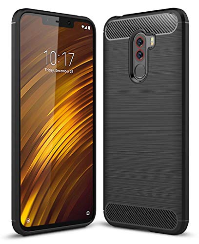 LONVIPI Funda Xiaomi Pocophone F1 Flexible con Absorción de Choque y Duradera con Diseño de Fibra de Carbono para Xiaomi Pocophone F1 (2018) Negro
