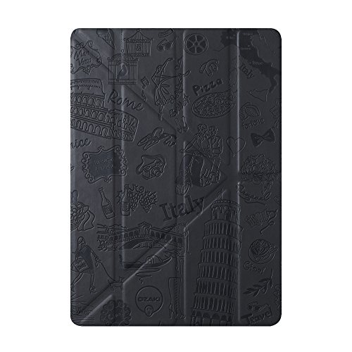 Ozaki O!Coat Travel Versatile 360° Schutzhülle für Apple 9,7" iPad Pro in schwarz (Rom) [Patentierte Standfunktion | wake/sleep Funktion | Apple Pencil Halterung | Kunstleder] - OC131RM