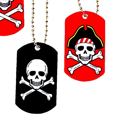 German Trendseller® – 4 x Piraten Tag´s ┃ Piraten Ketten + Anhänger ┃ Mitgebsel ┃ Piraten Party ┃Seeräuber┃Kindergeburtstag … - 2