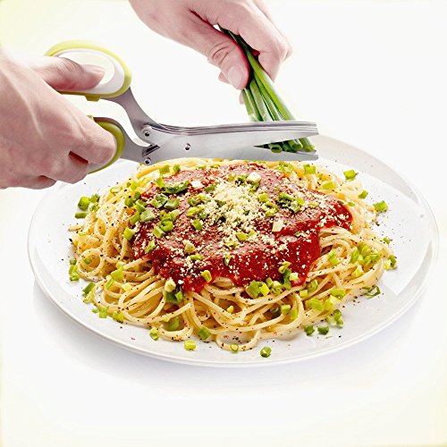 Kräuter Schere, Küche Lebensmittel Schere mit 5 Edelstahl Klingen und Reinigung Kamm Abdeckung für Gemüse Obst Kräuter Lebensmittel Schneiden, Hacken, Schneiden, Scheren - 7