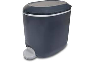Addis Premium Deluxe Bathroom Office Pedal Bin with inner, 3.5 litre, Charcoal Grey & Light Grey
