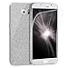 Produktbild Zhinkarts Handy Hülle für Samsung Galaxy S6 - Full Body 360 Grad TPU Silikon Crystal Case - Komplett Schutzhülle Cover in Silber Clear/Rückseite Glitzer