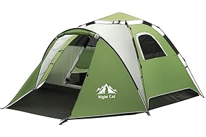 ‎NIGHT CAT Night Cat Pop Up Zelt 2 3 4 Personen Mann Wasserdicht Wurfzelt Atmungsaktiv Einfache Einstellung für Camping Wandern