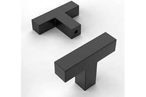 Amerdeco 10 Pieza Negro Tiradores Cocina Pomos y Tiradores Vintage Pomos Armarios Pomos y Tiradores Infantiles de Acero Inoxidable Tirador Puerta Mango de un Solo Orificio