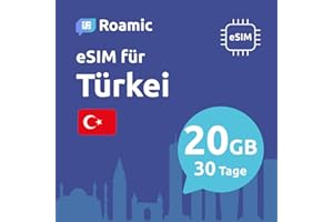 Roamic eSIM Turquía para Viajeros - eSIM para Turquía - Datos Móviles en 5G/4G y Conexión de Alta Velocidad (20GB - 30 Días)